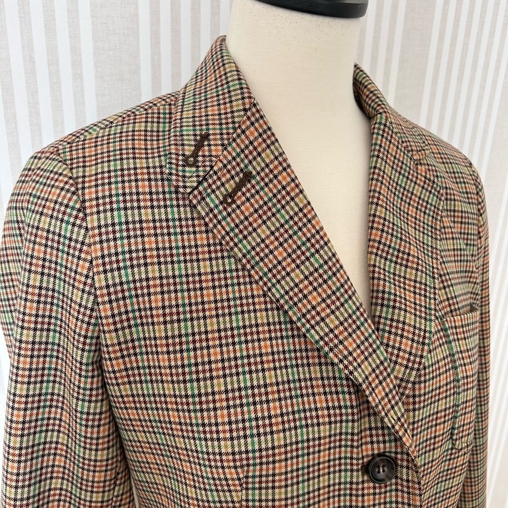 Talbots Women’s Plaid Tailored Blazer Jacket Brown Multicolor Houndstooth Size 6 - Picture 3 of 9